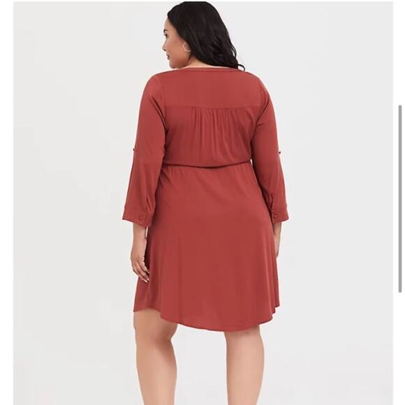 Torrid rust orange zip front drawstring waist dress size 2 or 2X - Picture 15 of 15
